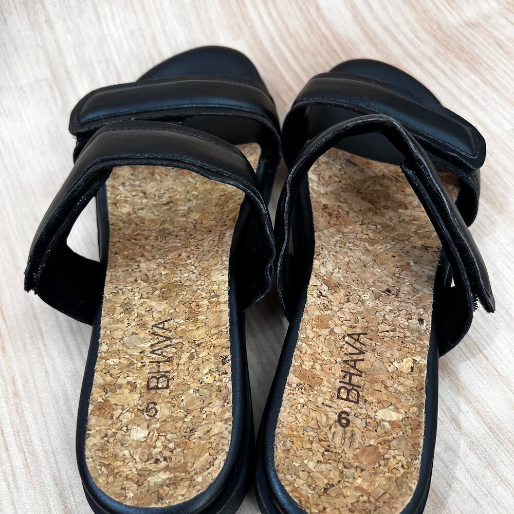 Bhava Vegan Leather Casual Sandal in Black Size 5 - Picture 4 of 10